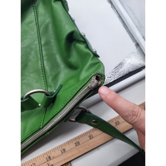 RELIC Y2K Apple Green Shoulder Bag Faux Leather Purse Double Strap *Flaw - Picture 8 of 12
